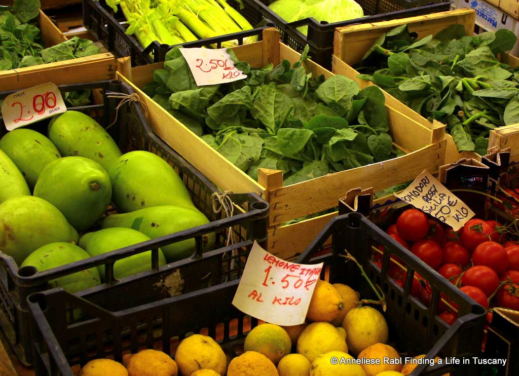 fruit and vegetables on sale