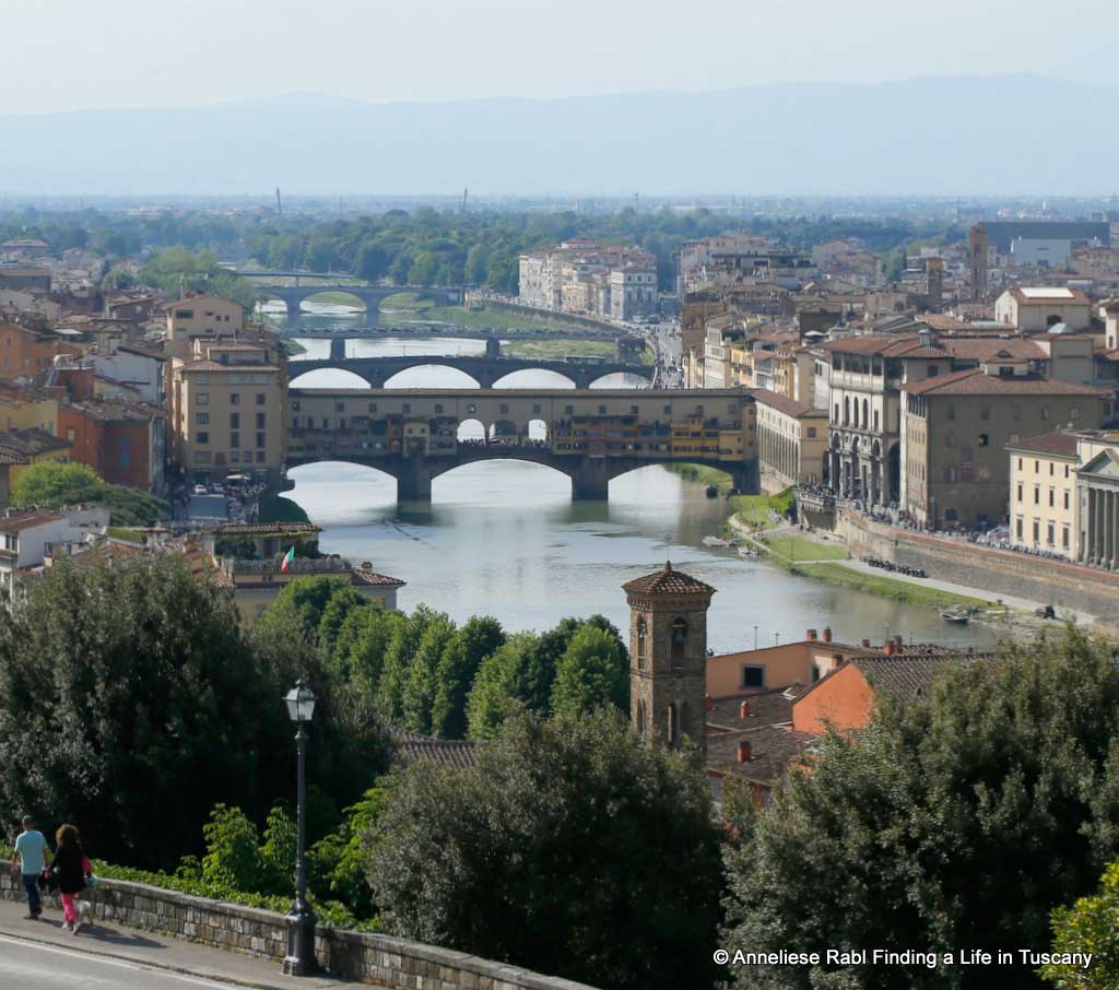 Sight over bridges in Florence. 